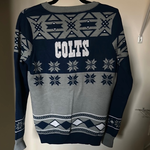 NFL Indianapolis Colts Blue and Gray V-Neck Sweater - Picture 2 of 3